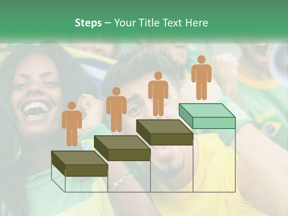 A Group Of Soccer Fans With A Megaphone In Front Of Them PowerPoint Template