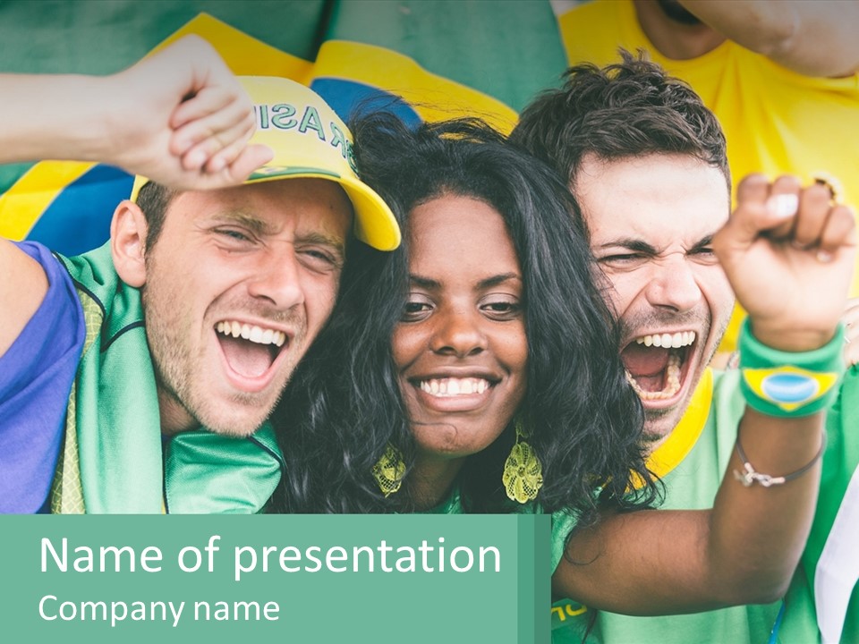 A Group Of People Are Posing For A Picture PowerPoint Template