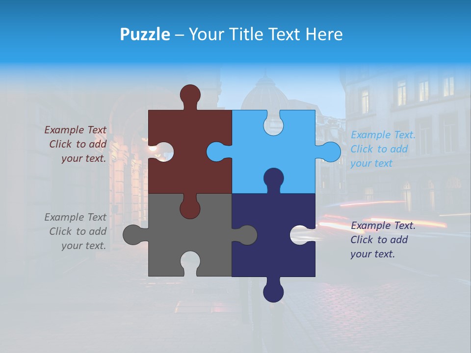 A Red Traffic Light On A City Street PowerPoint Template