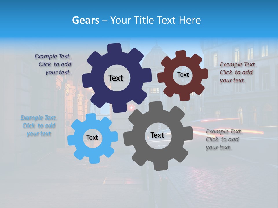 A Red Traffic Light On A City Street PowerPoint Template