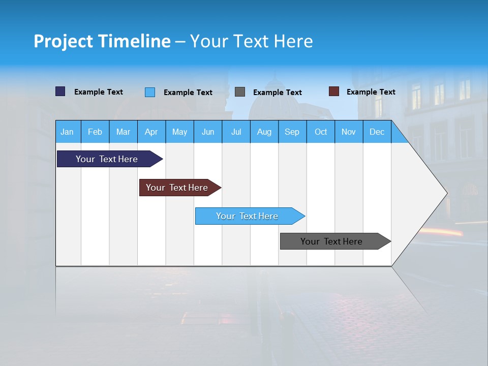 A Red Traffic Light On A City Street PowerPoint Template