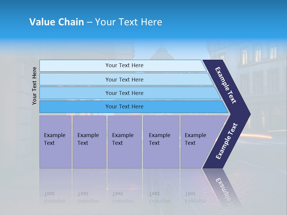 A Red Traffic Light On A City Street PowerPoint Template