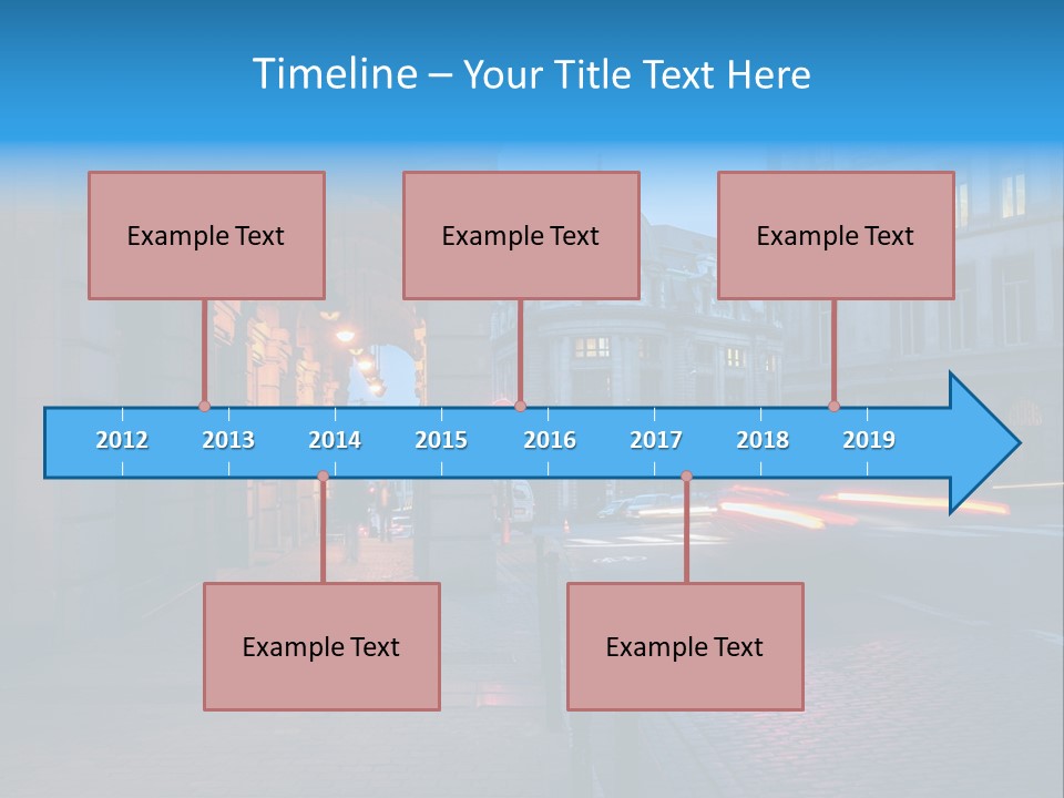A Red Traffic Light On A City Street PowerPoint Template