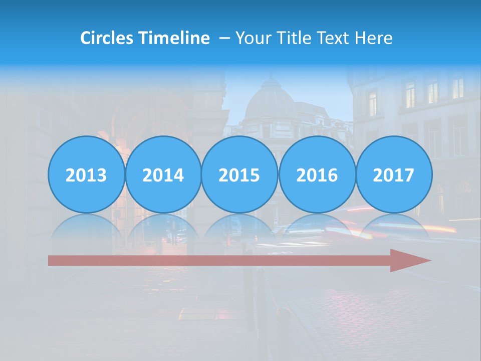 A Red Traffic Light On A City Street PowerPoint Template