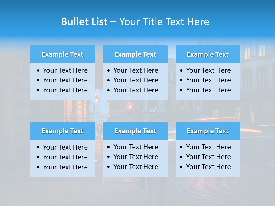 A Red Traffic Light On A City Street PowerPoint Template