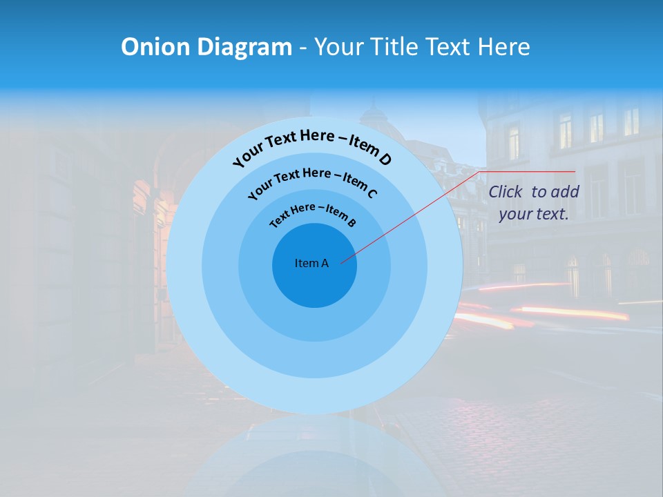 A Red Traffic Light On A City Street PowerPoint Template