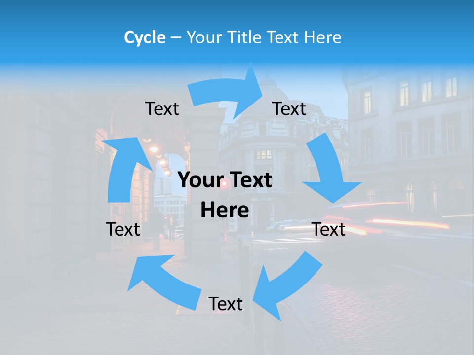 A Red Traffic Light On A City Street PowerPoint Template