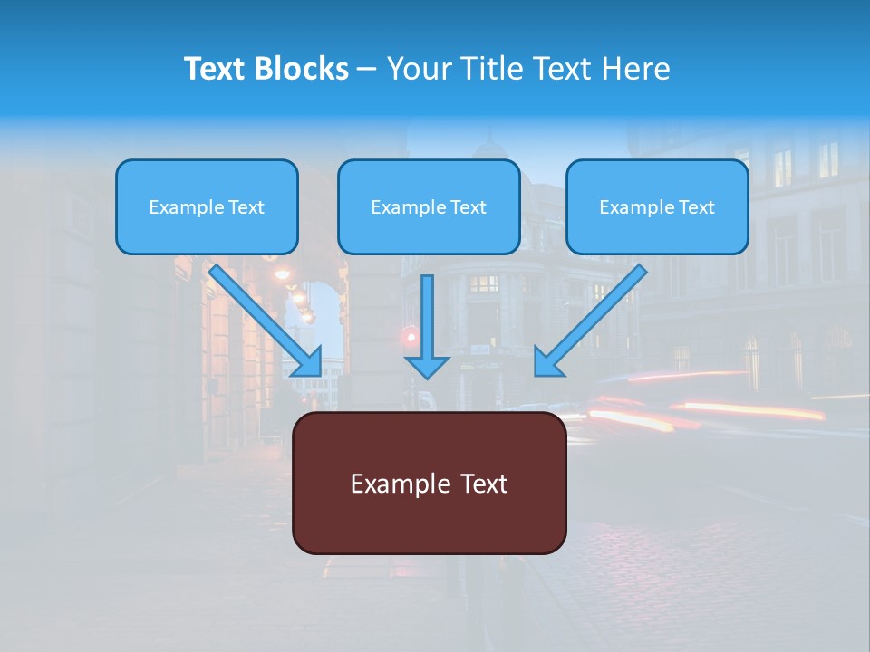 A Red Traffic Light On A City Street PowerPoint Template