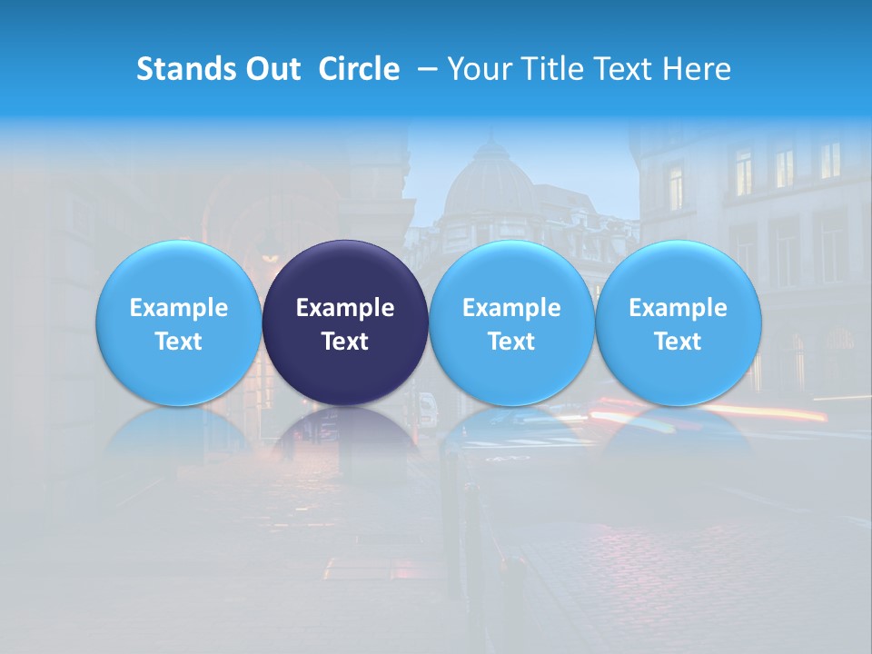 A Red Traffic Light On A City Street PowerPoint Template