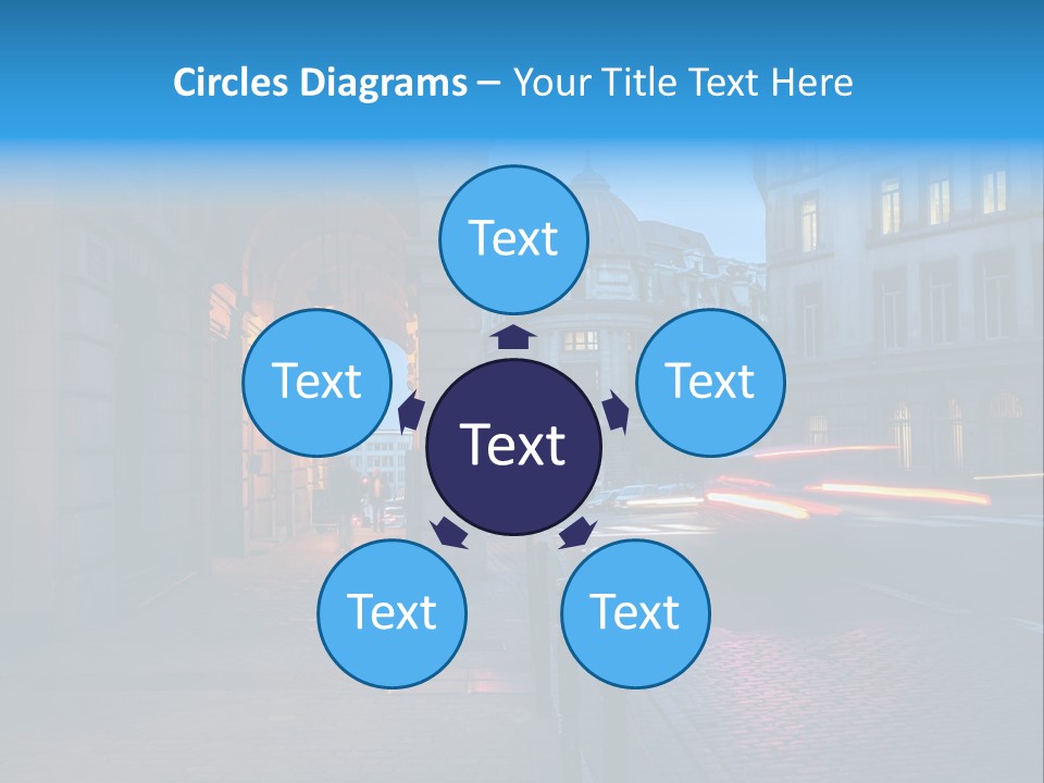 A Red Traffic Light On A City Street PowerPoint Template