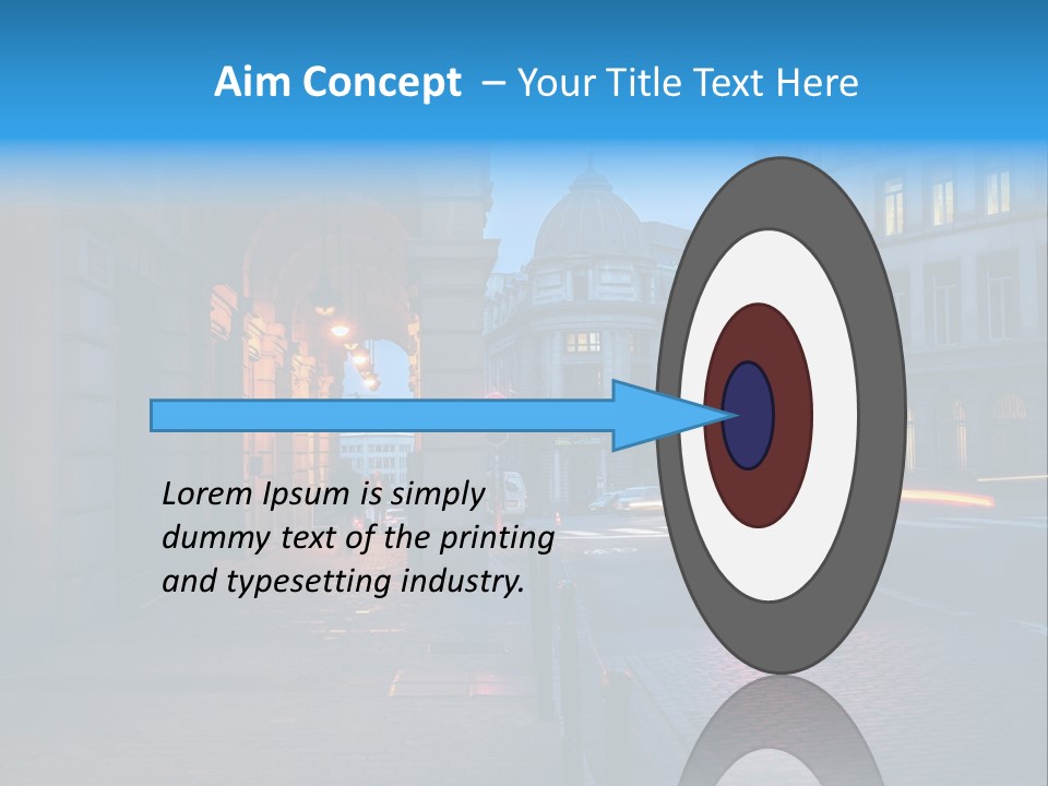 A Red Traffic Light On A City Street PowerPoint Template