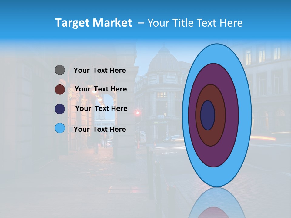 A Red Traffic Light On A City Street PowerPoint Template