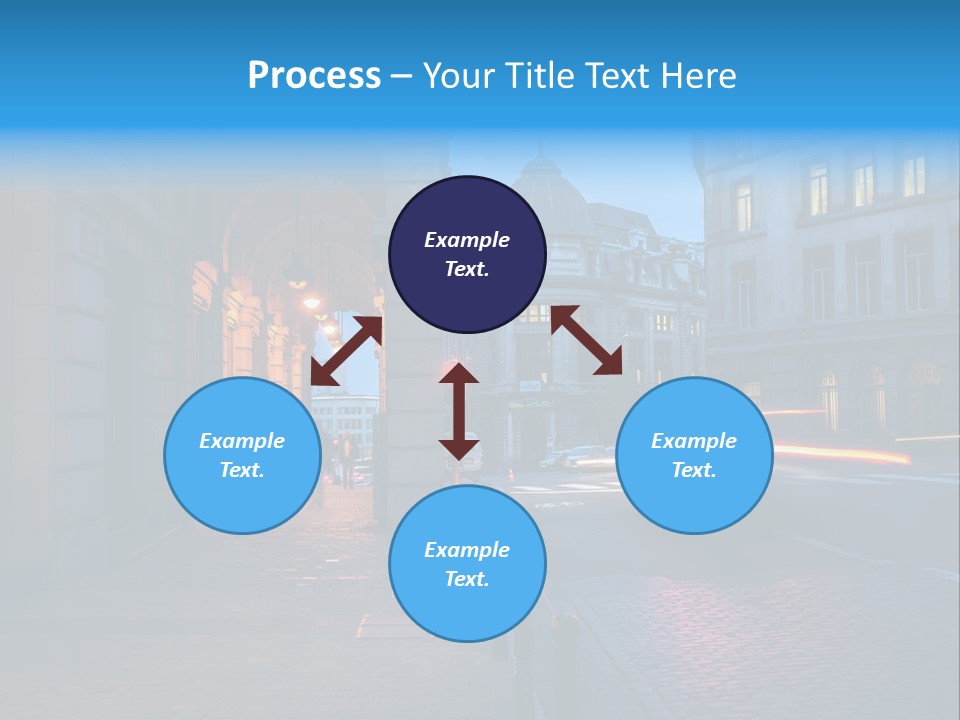 A Red Traffic Light On A City Street PowerPoint Template