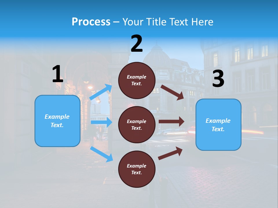 A Red Traffic Light On A City Street PowerPoint Template