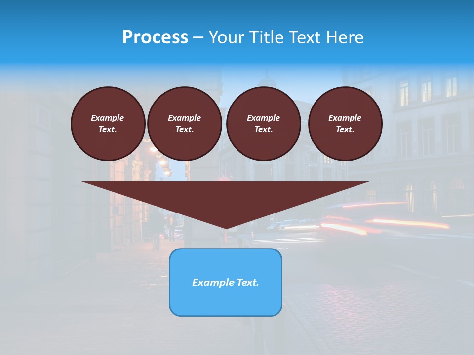 A Red Traffic Light On A City Street PowerPoint Template