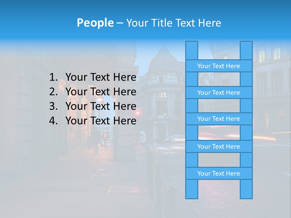 A Red Traffic Light On A City Street PowerPoint Template