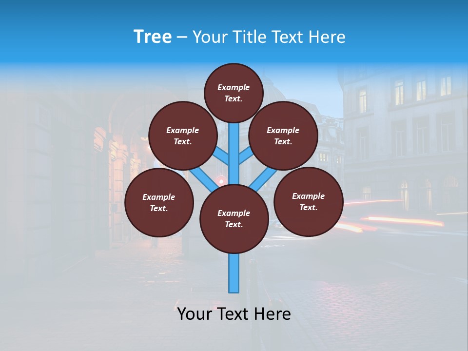 A Red Traffic Light On A City Street PowerPoint Template