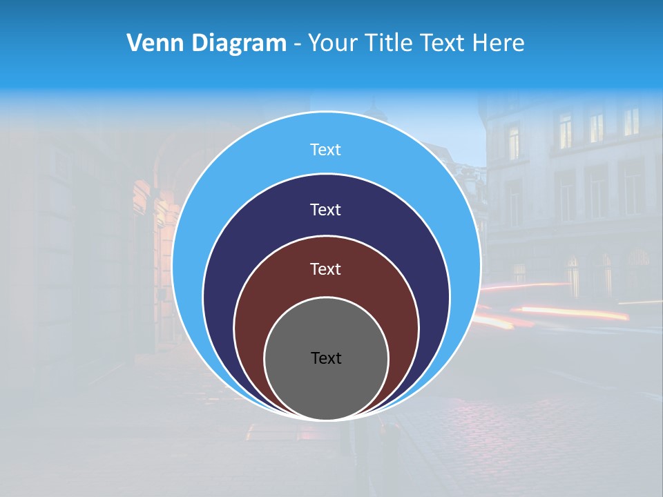 A Red Traffic Light On A City Street PowerPoint Template