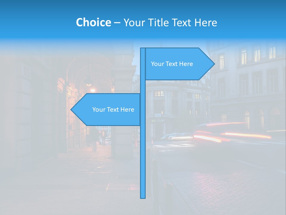 A Red Traffic Light On A City Street PowerPoint Template