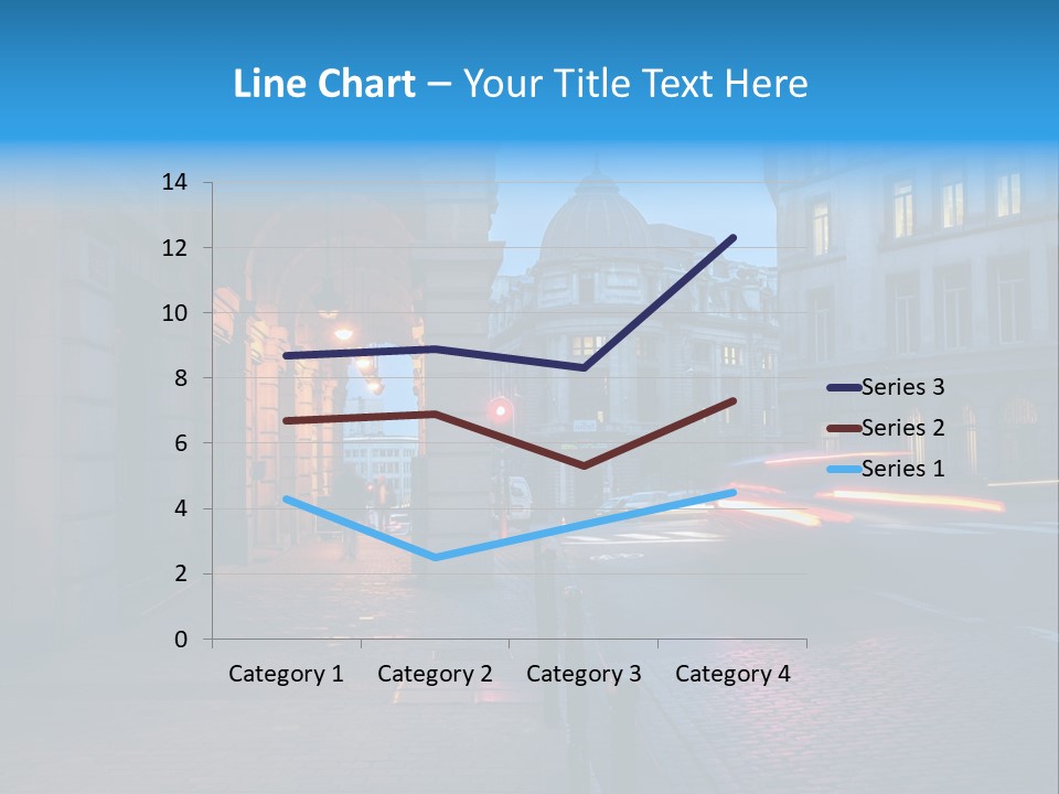 A Red Traffic Light On A City Street PowerPoint Template