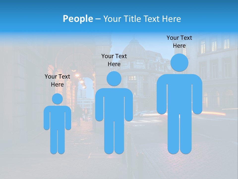 A Red Traffic Light On A City Street PowerPoint Template