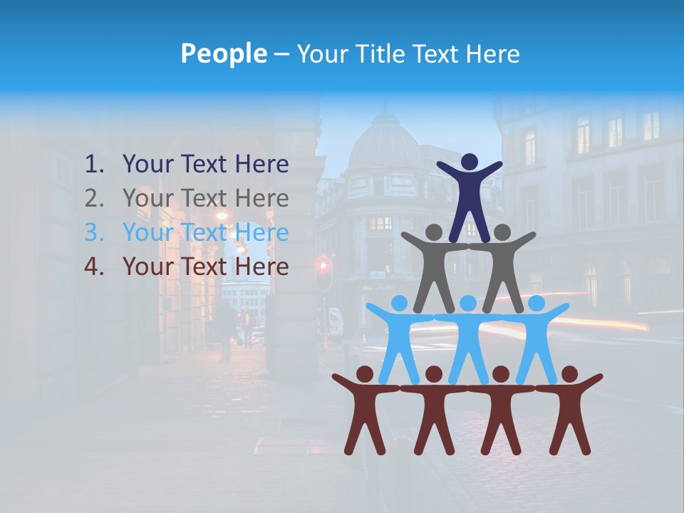 A Red Traffic Light On A City Street PowerPoint Template