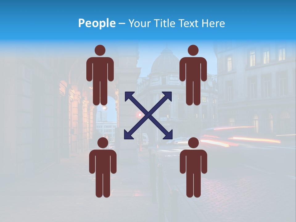 A Red Traffic Light On A City Street PowerPoint Template
