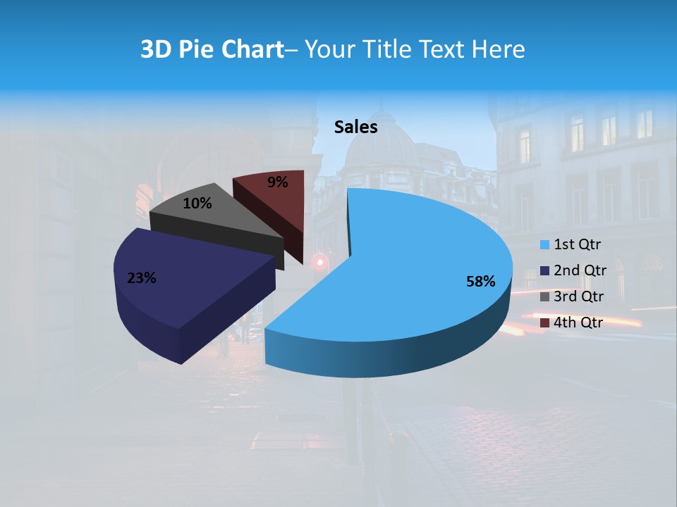A Red Traffic Light On A City Street PowerPoint Template