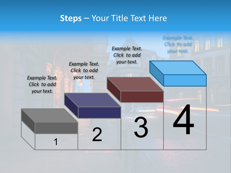 A Red Traffic Light On A City Street PowerPoint Template