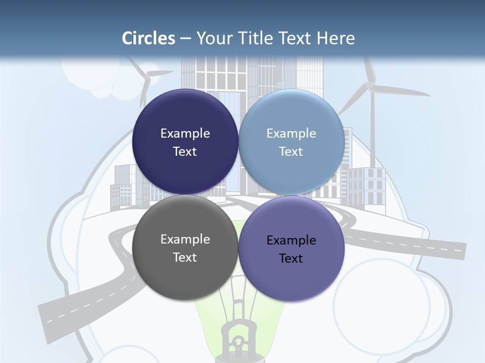 A Light Bulb On Top Of A Cloud With A City In The Background PowerPoint Template