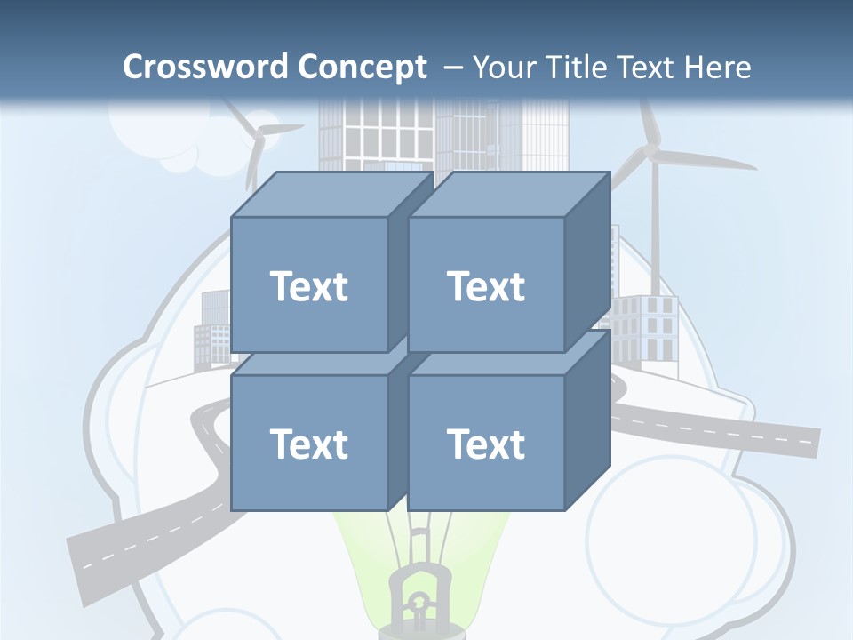 A Light Bulb On Top Of A Cloud With A City In The Background PowerPoint Template