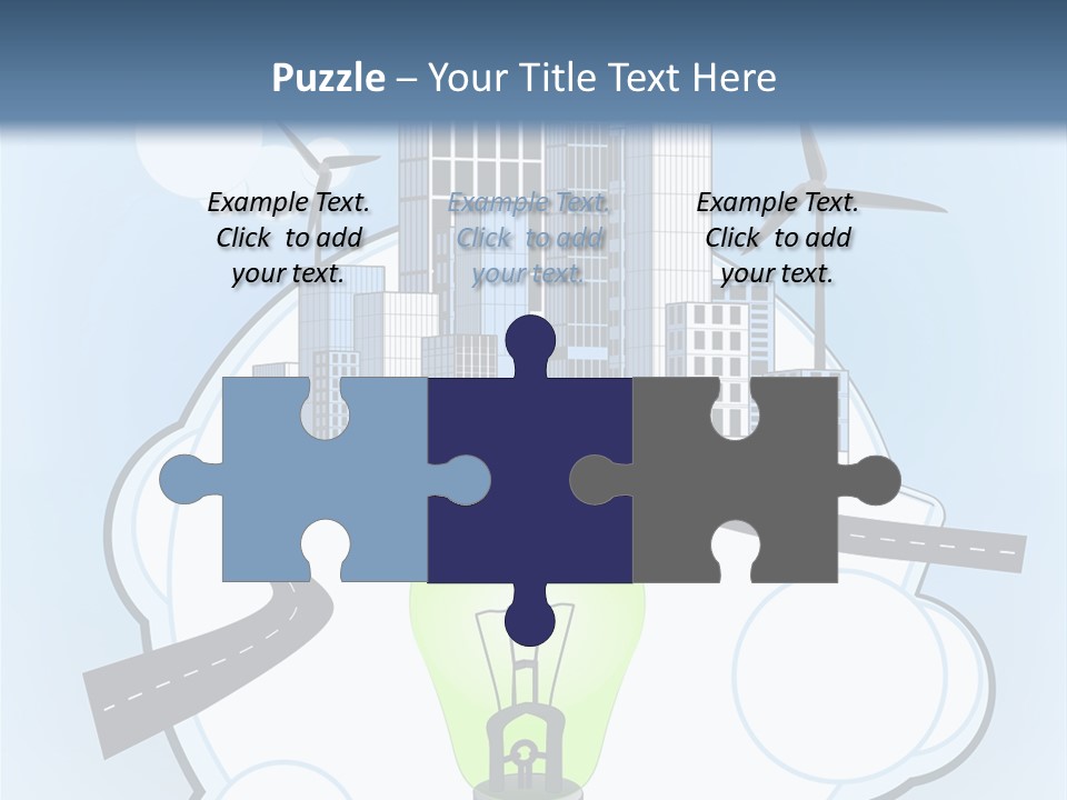 A Light Bulb On Top Of A Cloud With A City In The Background PowerPoint Template