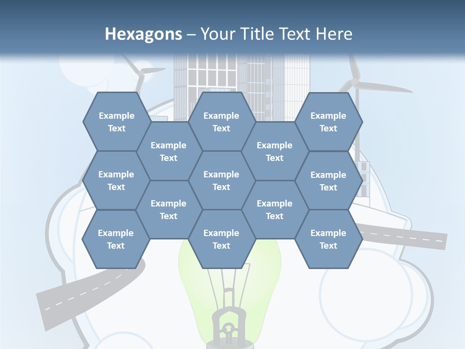 A Light Bulb On Top Of A Cloud With A City In The Background PowerPoint Template