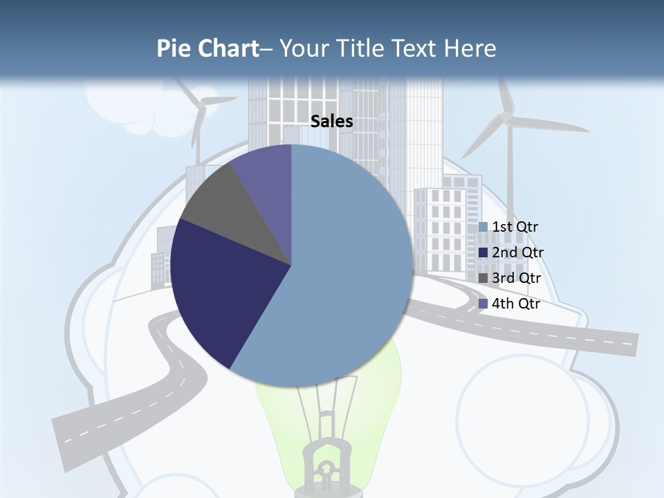 A Light Bulb On Top Of A Cloud With A City In The Background PowerPoint Template