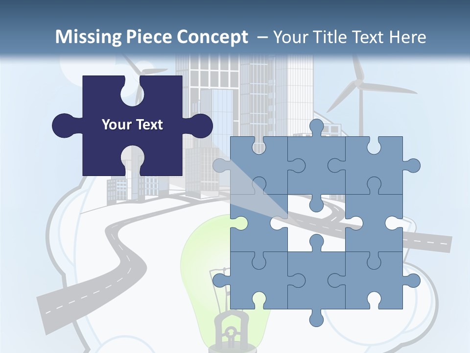 A Light Bulb On Top Of A Cloud With A City In The Background PowerPoint Template