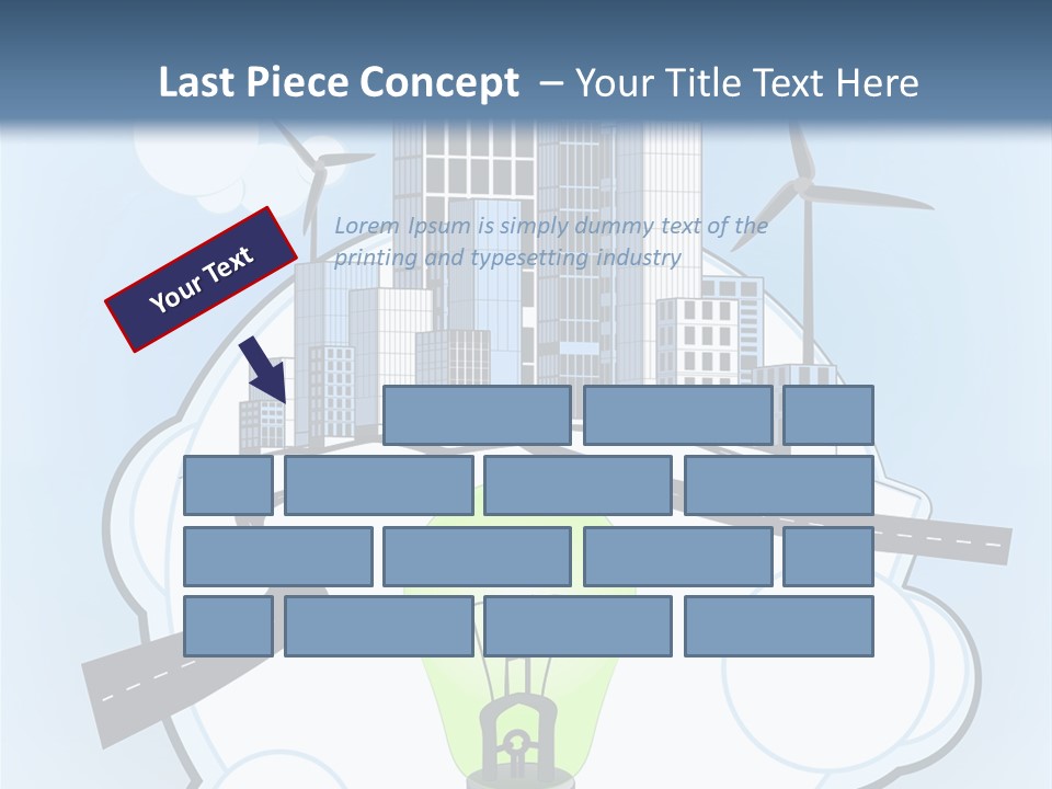 A Light Bulb On Top Of A Cloud With A City In The Background PowerPoint Template