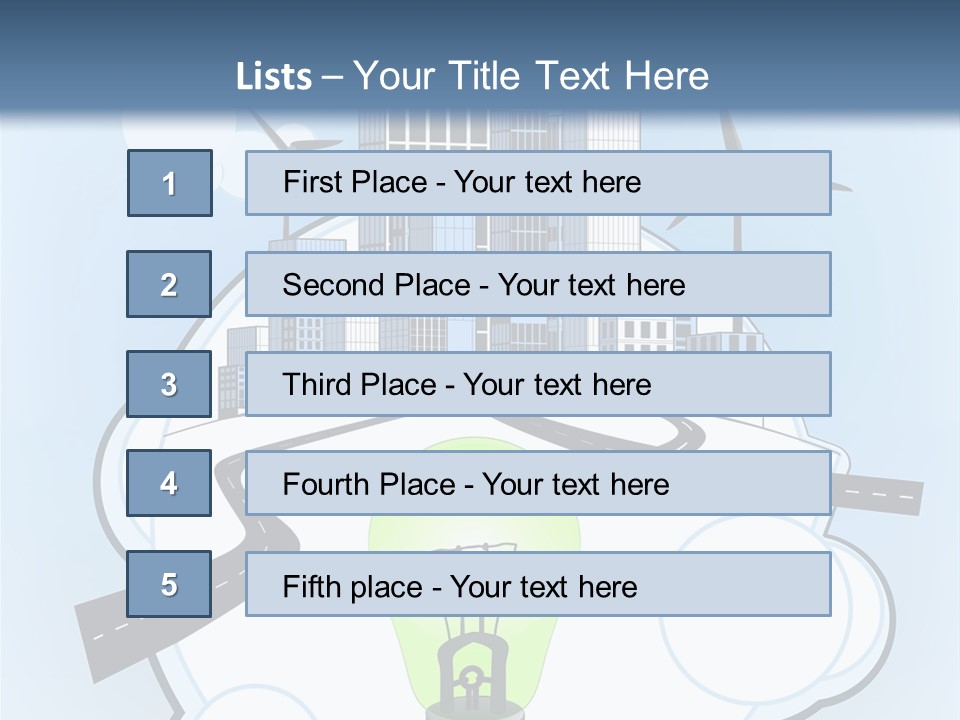 A Light Bulb On Top Of A Cloud With A City In The Background PowerPoint Template