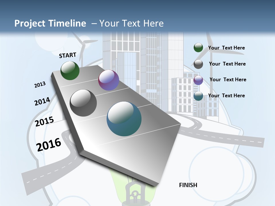A Light Bulb On Top Of A Cloud With A City In The Background PowerPoint Template
