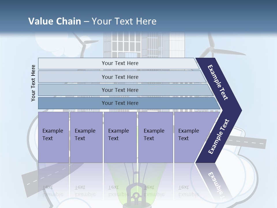 A Light Bulb On Top Of A Cloud With A City In The Background PowerPoint Template