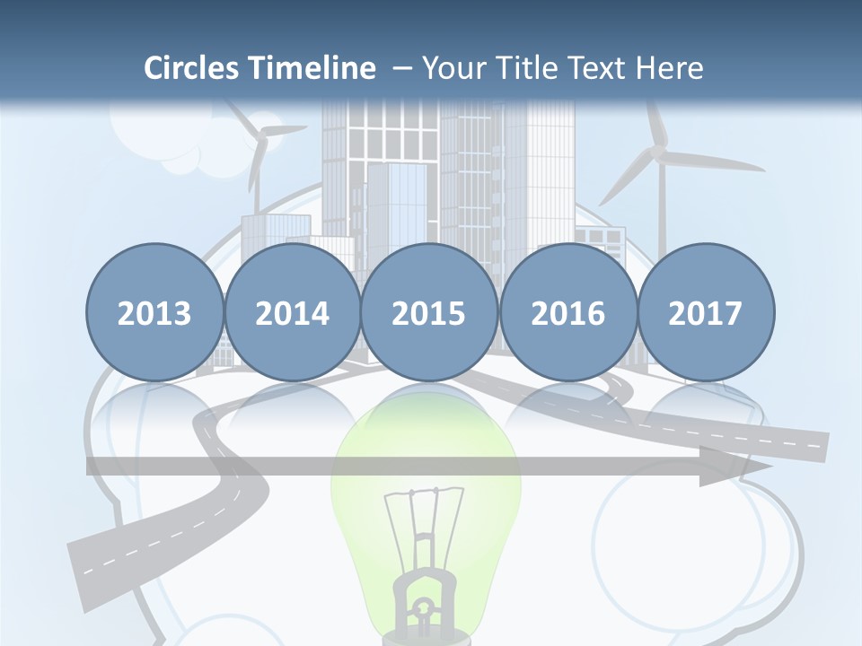 A Light Bulb On Top Of A Cloud With A City In The Background PowerPoint Template