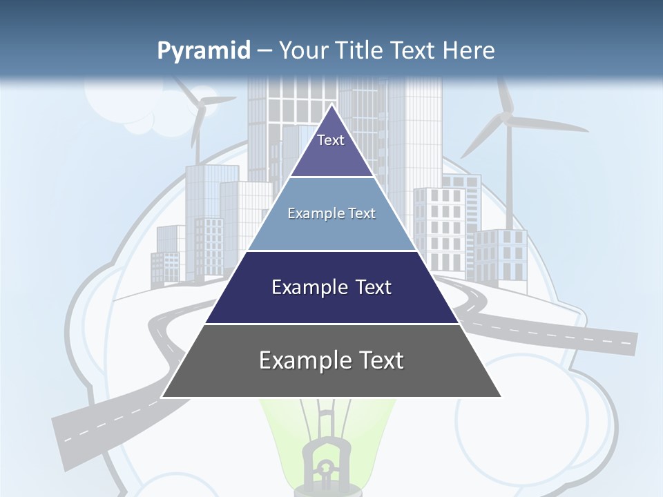 A Light Bulb On Top Of A Cloud With A City In The Background PowerPoint Template