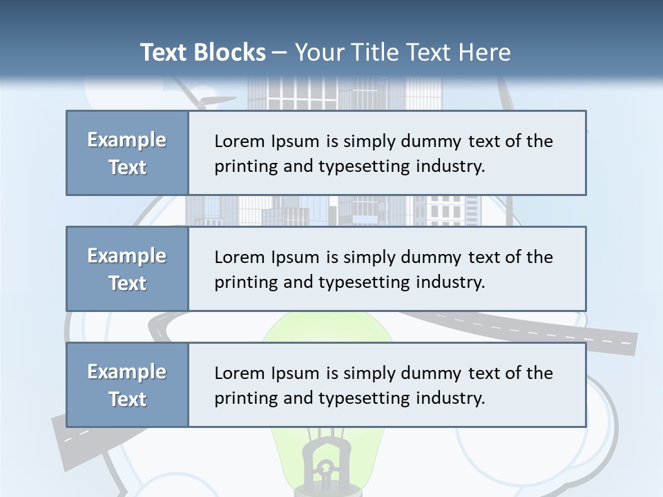 A Light Bulb On Top Of A Cloud With A City In The Background PowerPoint Template
