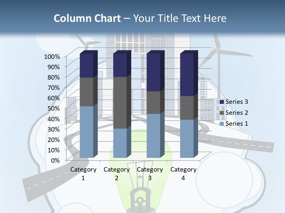 A Light Bulb On Top Of A Cloud With A City In The Background PowerPoint Template