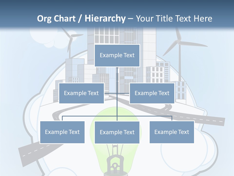 A Light Bulb On Top Of A Cloud With A City In The Background PowerPoint Template