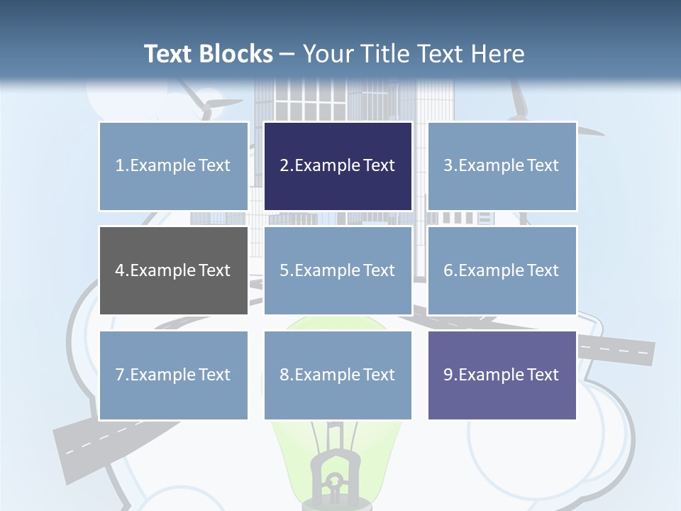 A Light Bulb On Top Of A Cloud With A City In The Background PowerPoint Template