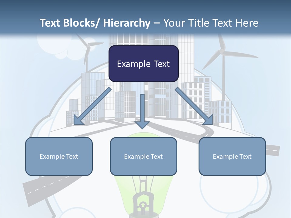 A Light Bulb On Top Of A Cloud With A City In The Background PowerPoint Template