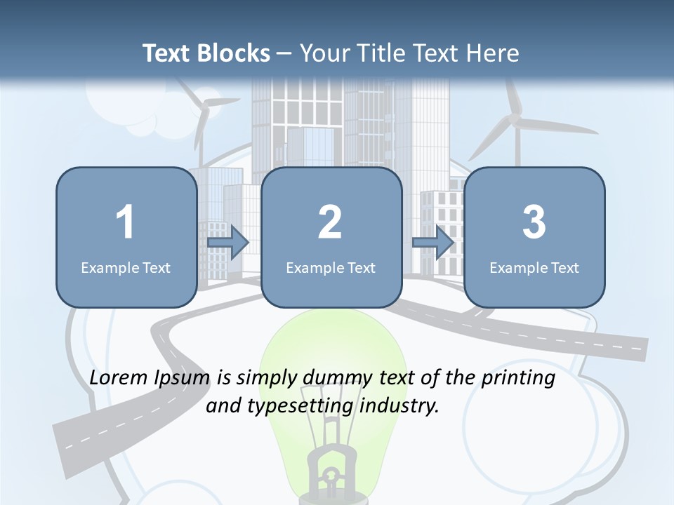 A Light Bulb On Top Of A Cloud With A City In The Background PowerPoint Template