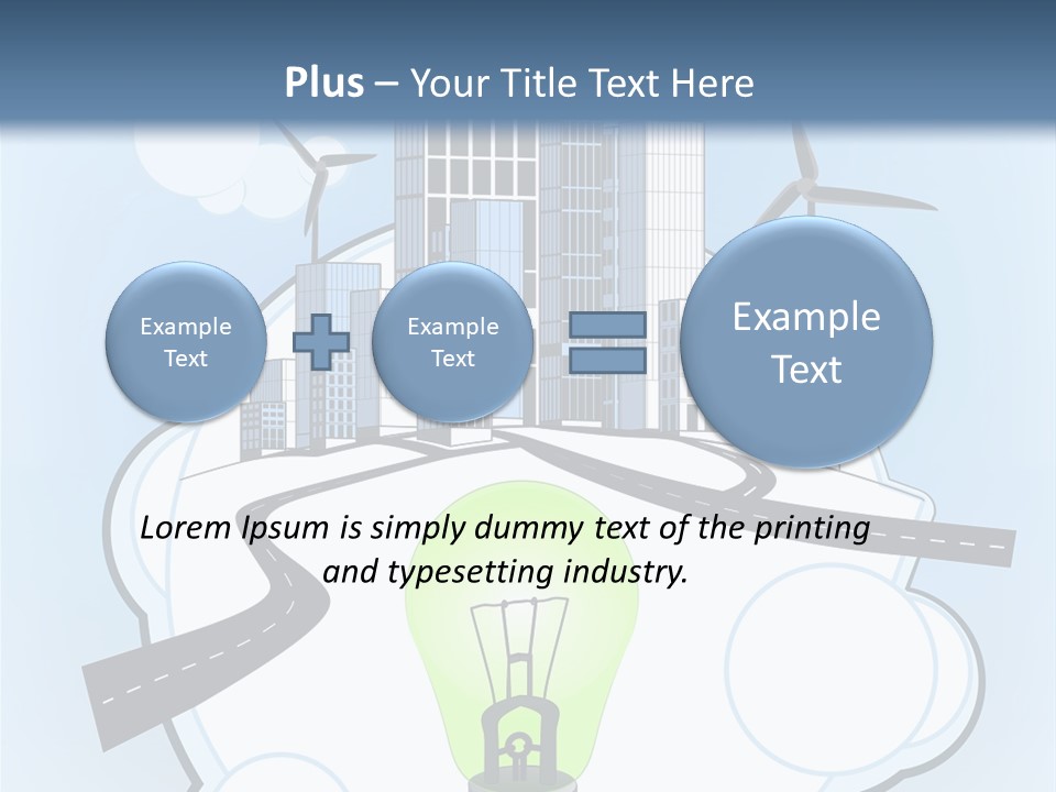 A Light Bulb On Top Of A Cloud With A City In The Background PowerPoint Template