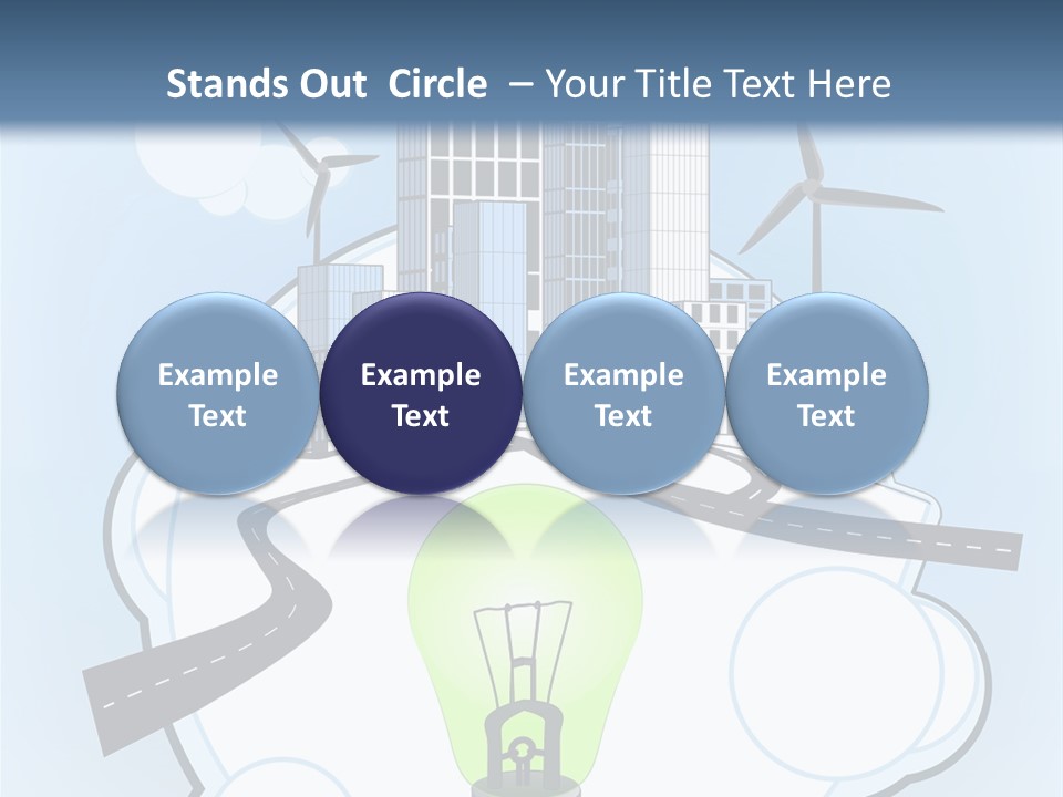 A Light Bulb On Top Of A Cloud With A City In The Background PowerPoint Template