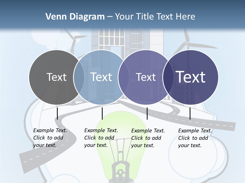 A Light Bulb On Top Of A Cloud With A City In The Background PowerPoint Template